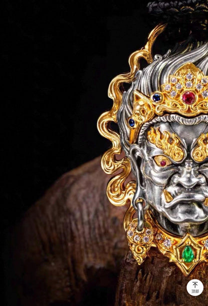 Handcrafted Silver Acala Pendant ������������������ Tibetan Guardian Amulet ���������