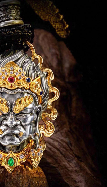 Handcrafted Silver Acala Pendant ������������������ Tibetan Guardian Amulet ���������