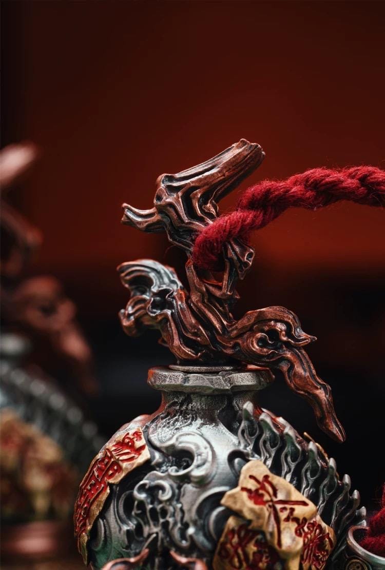 Handcrafted Tibetan Sword Gourd Ornament | Brass Feng Shui Hanging Décor black myth wukong handmade Taoism gift