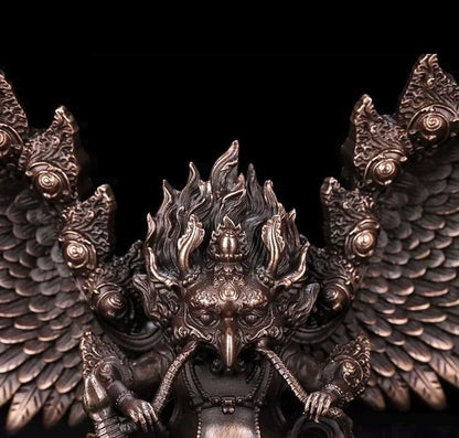 Handcrafted Tibetan Garuda statue made copper handmade protection wisdom and strength ideal gifts for home decor and spiritual spaces