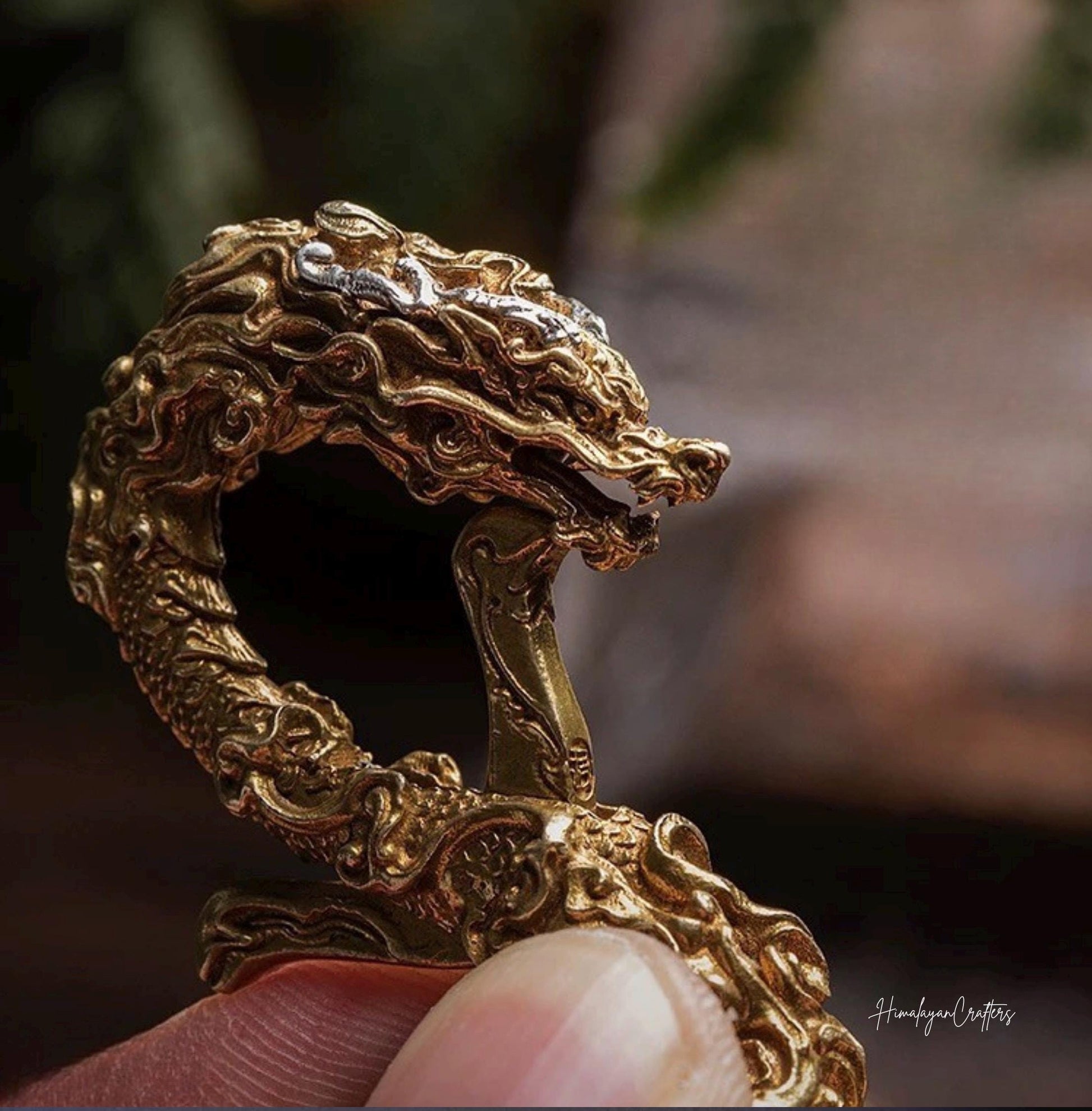 Dragon Loong Keychain Tibetan Handcrafted Copper Good Fortune Protection Figurine key ring Home Decor Unique Gift