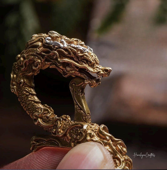 Dragon Loong Keychain Tibetan Handcrafted Copper Good Fortune Protection Figurine key ring Home Decor Unique Gift