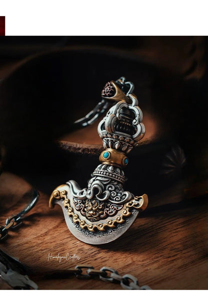 Handcrafted Nepalese Brass Handmade Tibetan Style gift Tibetan Vajra Dorje Sacred Buddhist Ritual