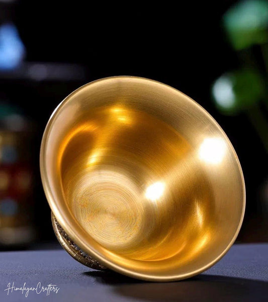 Handcrafted Copper Brass Offering Bowl Tibetan Buddhist Altar Cup for Rituals Meditation Incense Offerings