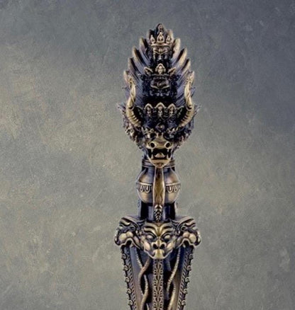 9” Phurba Vajra Dagger Vintage Handmade Nepal Tibetan Pure Brass Amulet