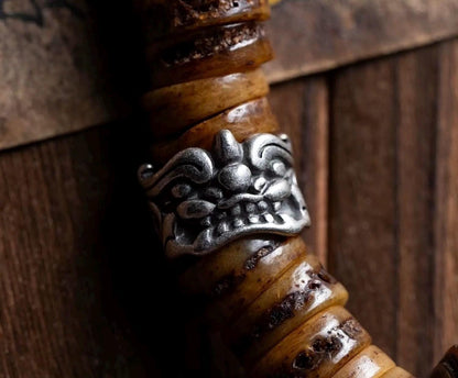 Handcrafted Tibetan Yak Bone Mala Bracelet, 108 Beads Buddhist Prayer Beads for Meditation, Yoga, and Spiritual Healing, Tibetan Jewelry