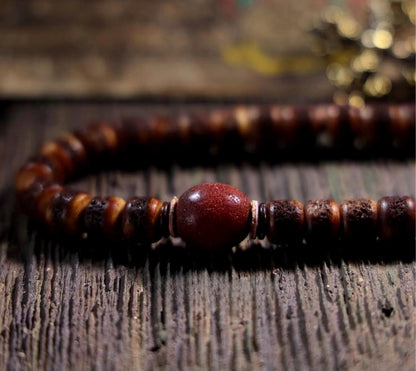Handcrafted Tibetan Yak Bone Mala Bracelet, 108 Beads Buddhist Prayer Beads for Meditation, Yoga, and Spiritual Healing, Tibetan Jewelry