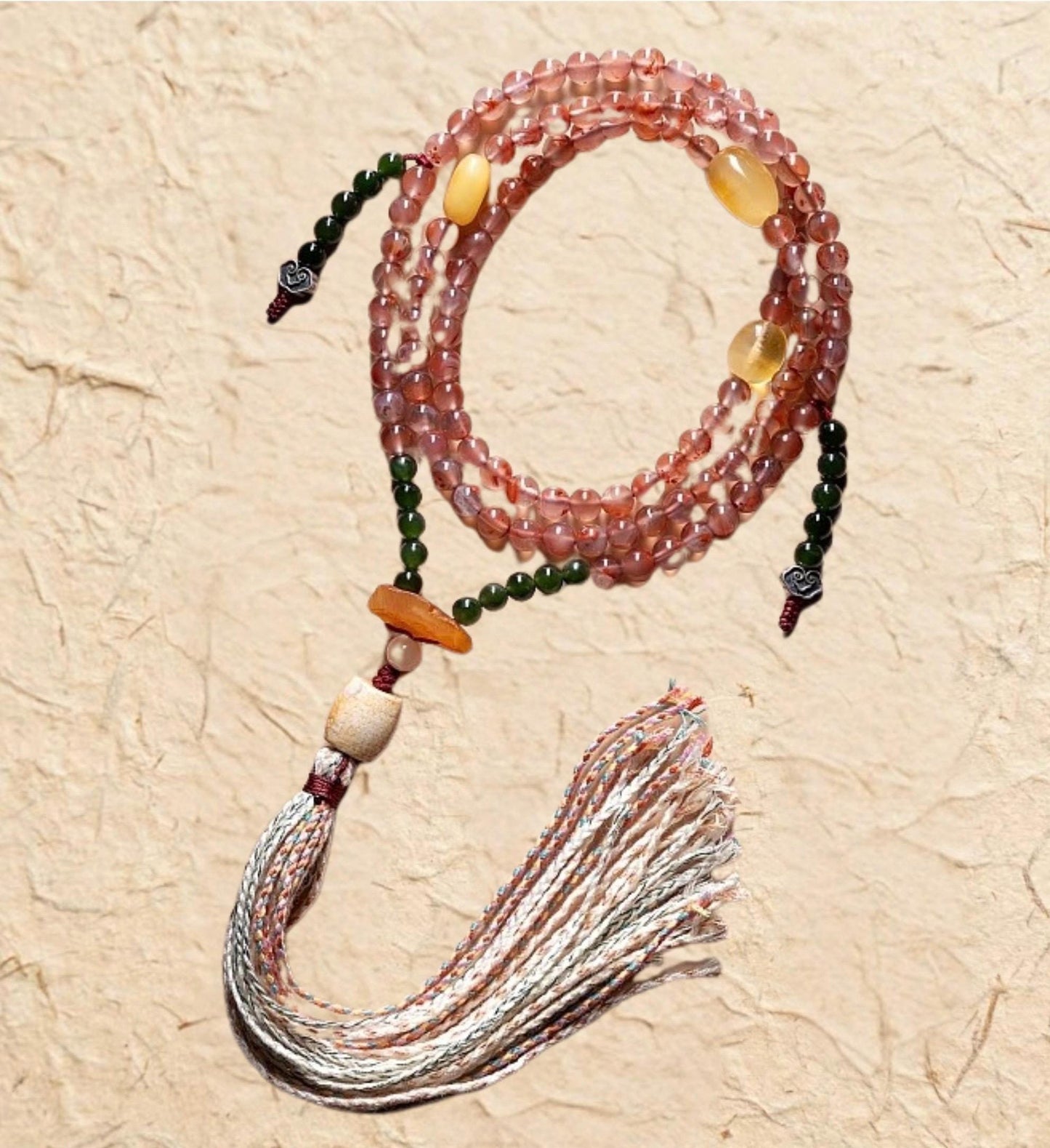 Handcrafted Tibetan Yak Bone Mala Bracelet, 108 Beads Buddhist Prayer Beads for Meditation, Yoga, and Spiritual Healing, Tibetan Jewelry