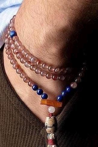 Handcrafted Tibetan Yak Bone Mala Bracelet, 108 Beads Buddhist Prayer Beads for Meditation, Yoga, and Spiritual Healing, Tibetan Jewelry