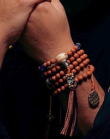 Handcrafted Bodhi toothless 108 Seed Tibetan Mala, Bead Necklace Bracelet for Meditation and Spiritual Practice
