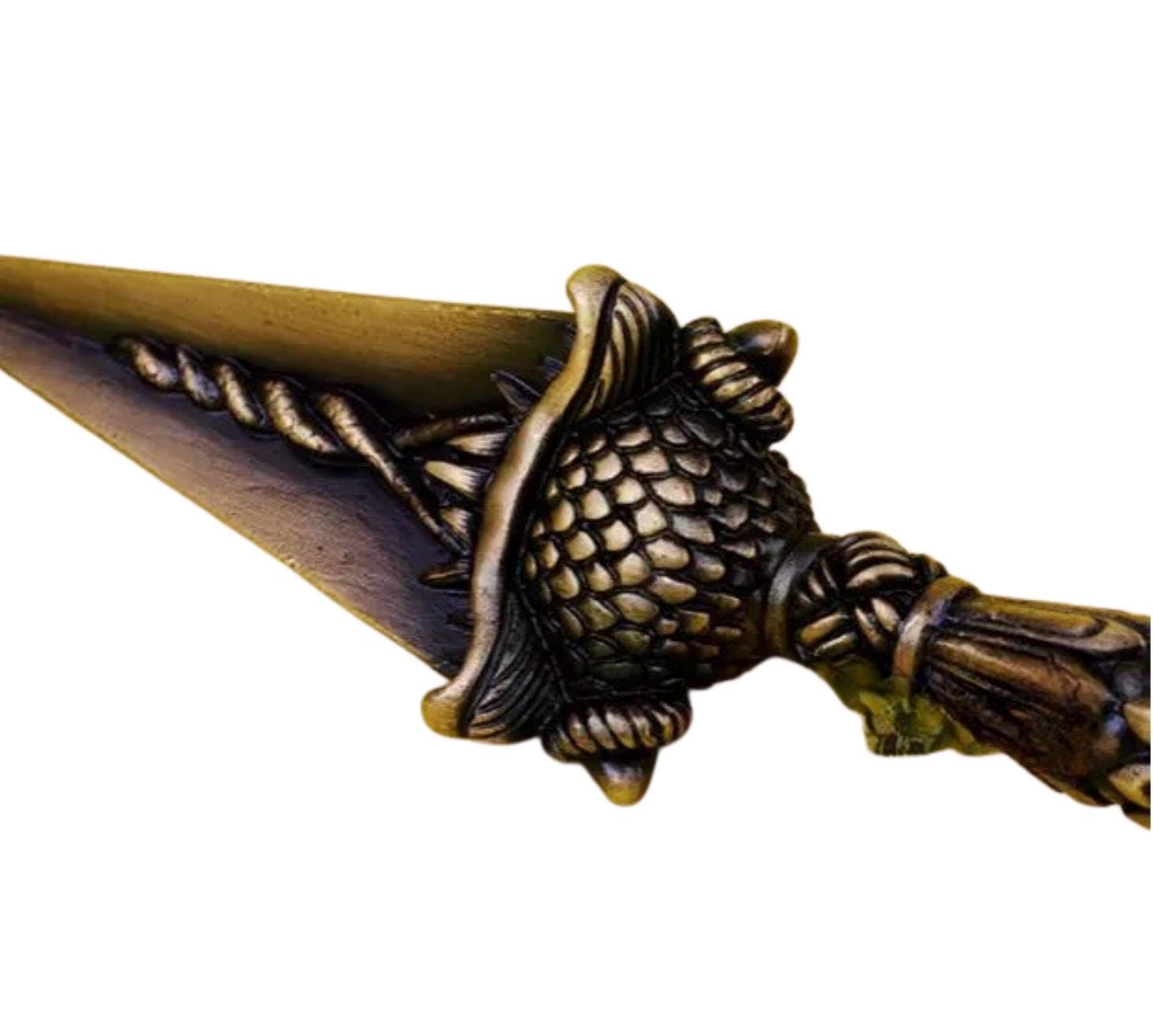 Handcrafted 8.5” Phurba Vajra Dagger Vintage Handmade Nepal Tibetan Pure Brass Amulet