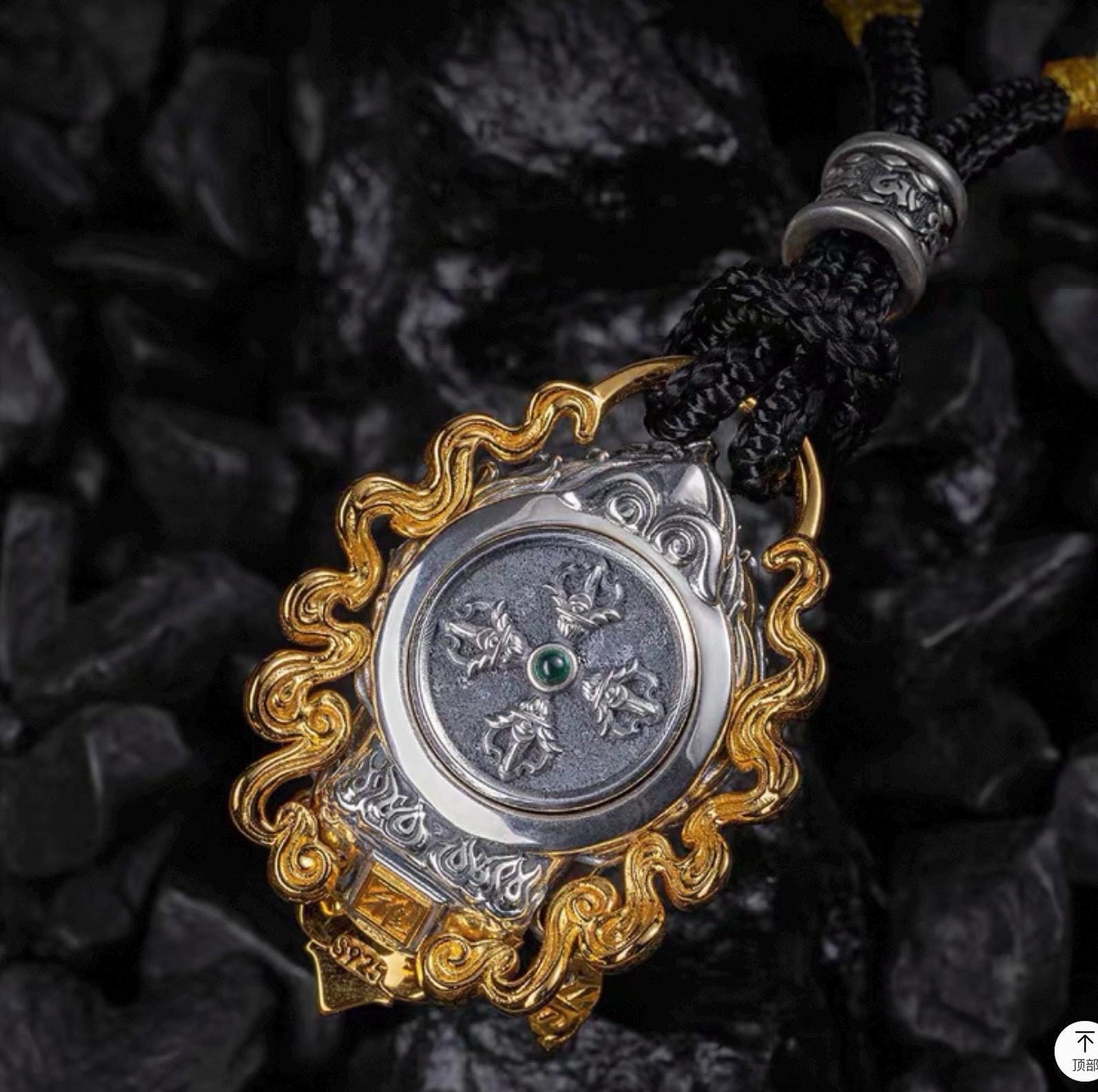 Handcrafted Silver Acala Pendant ������������������ Tibetan Guardian Amulet ���������