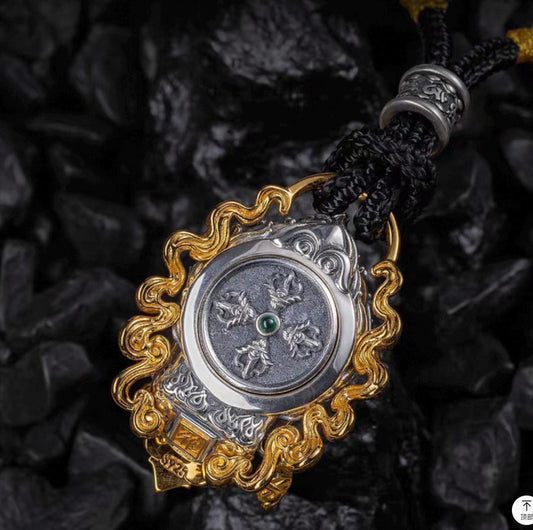 Handcrafted Silver Acala Pendant ������������������ Tibetan Guardian Amulet ���������