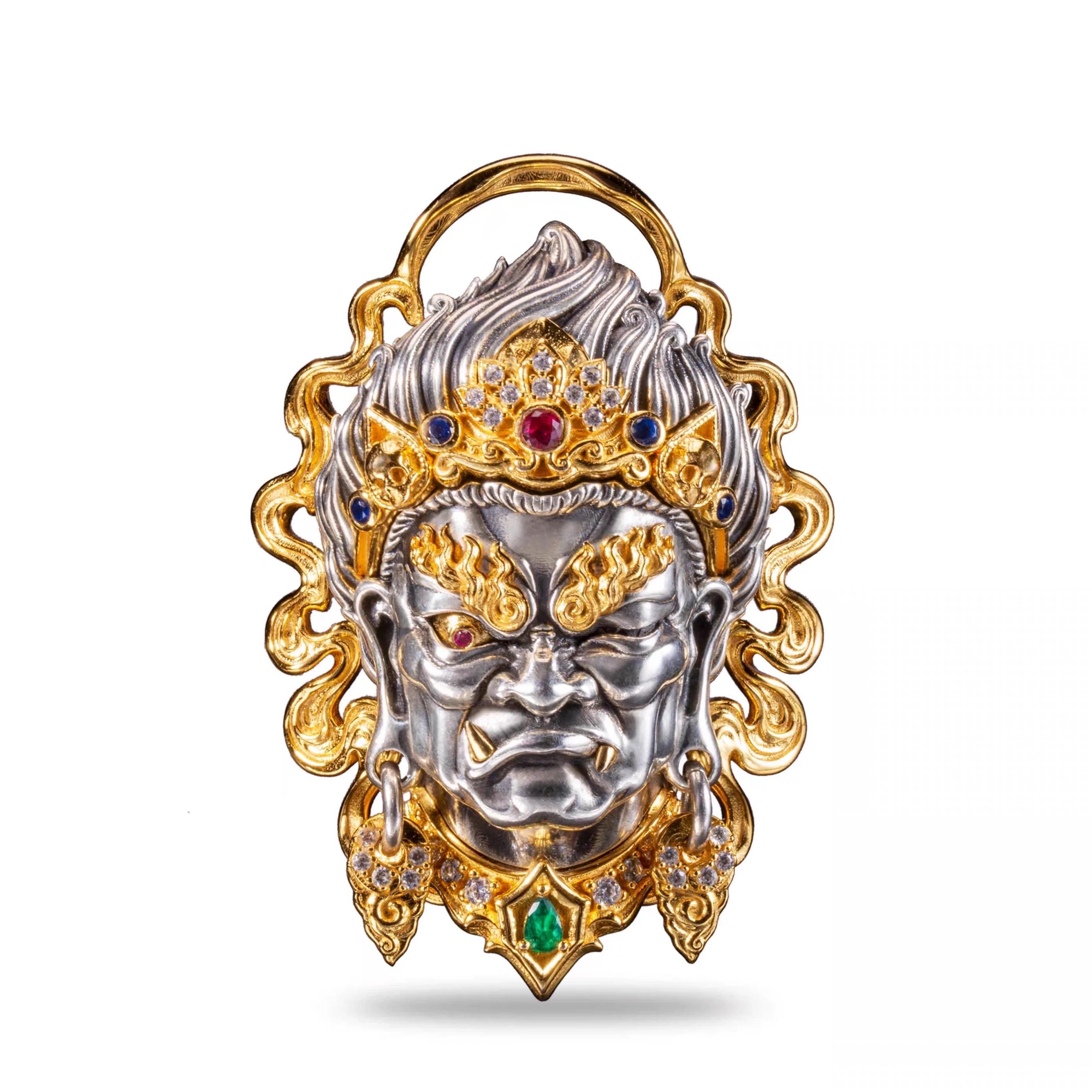 Handcrafted Silver Acala Pendant ������������������ Tibetan Guardian Amulet ���������