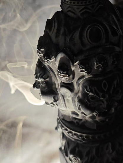Handcrafted Vajra backflow Heavy Ceramic incense burner, Handmade Tibetan, free backflow incense included