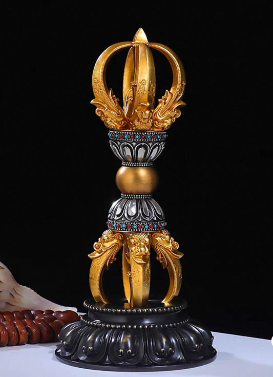 Handcrafted Vajra Nepalese Dorje Brass Handmade Tibetan Style gift Tibetan Sacred Buddhist Ritual