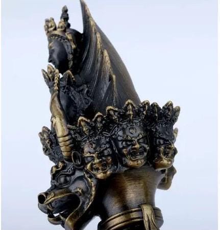 9” Phurba Vajra Dagger Vintage Handmade Nepal Tibetan Pure Brass Amulet