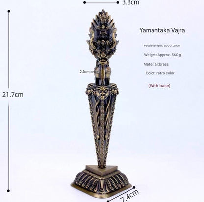 9” Phurba Vajra Dagger Vintage Handmade Nepal Tibetan Pure Brass Amulet