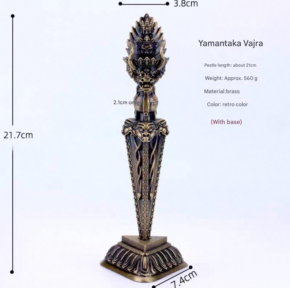 9” Phurba Vajra Dagger Vintage Handmade Nepal Tibetan Pure Brass Amulet
