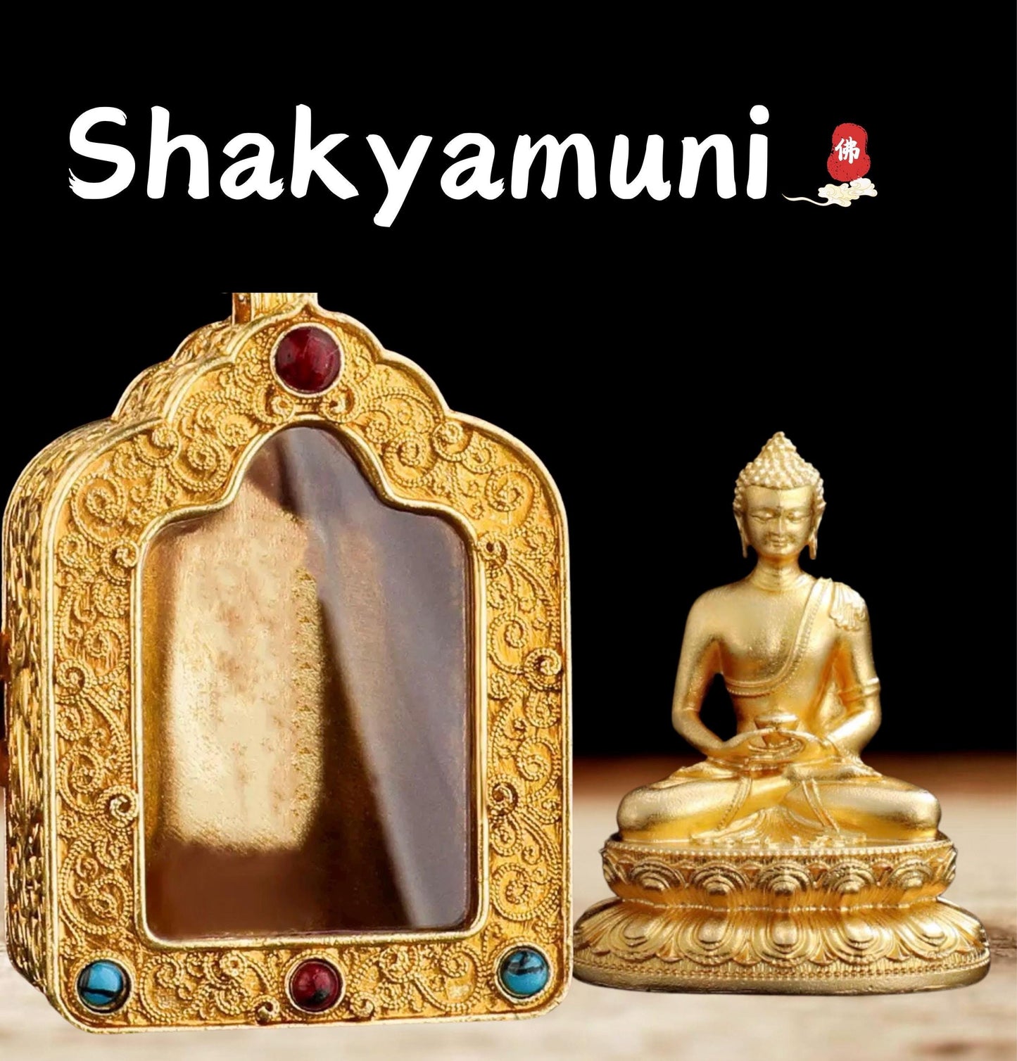 Tibetan Ghau Box Pendant w/Buddha Protector Statue Buddha Gau Solid Brass Amulet Silver Meditation Gift Buddism Practice Spiritual Necklace