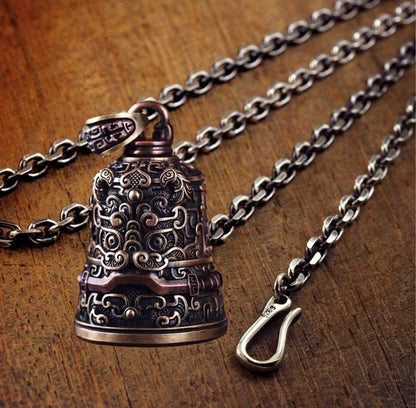 Brass Vajra Bell Pendant Handcrafted Tibetan Buddhist Amulet for Protection Enlightenment Spiritual Jewelry Nepalese Ritual Talisman