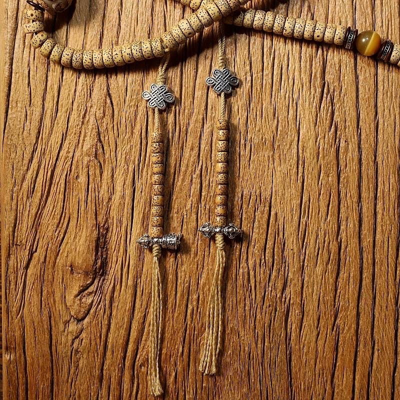 Natural Star Moon Bodhi 108 Seed Tibetan Mala, Bead Necklace Bracelet for Meditation and Spiritual Practice