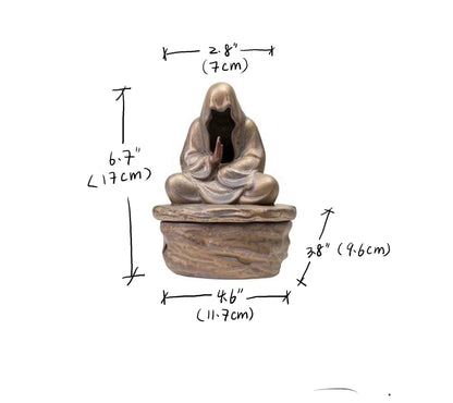 Handcrafted Zen Inspired Incense Burner Antique Style Pan Coil Holder for Meditation Bodhidharma Home Decor