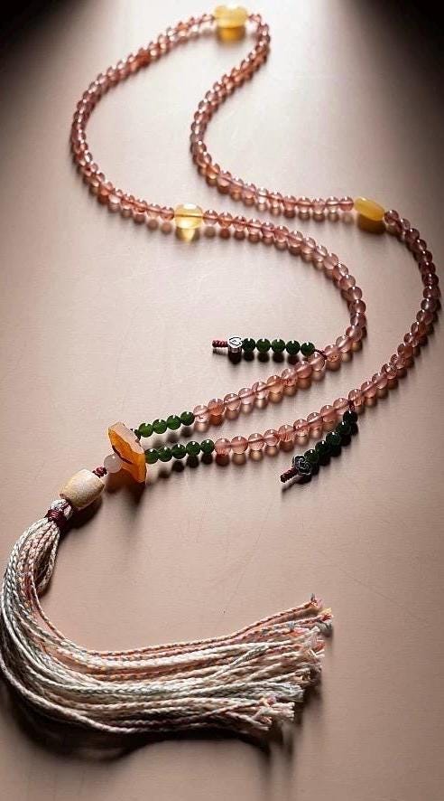 Handcrafted Tibetan Yak Bone Mala Bracelet, 108 Beads Buddhist Prayer Beads for Meditation, Yoga, and Spiritual Healing, Tibetan Jewelry