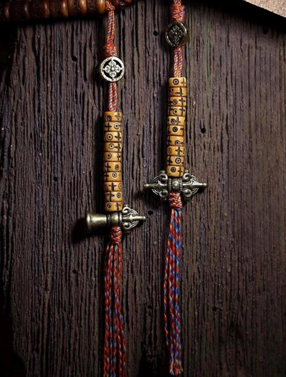 Handcrafted Tibetan Yak Bone Mala Bracelet, 108 Beads Buddhist Prayer Beads for Meditation, Yoga, and Spiritual Healing, Tibetan Jewelry