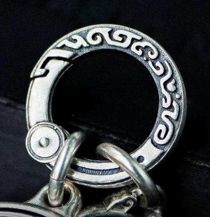 Handcrafted Dragon Loong Keychain Ring, Tibetan Copper Good Fortune Protection, Figurine key ring, Home Decor Unique Gift