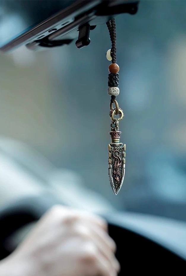 Handcrafted Brass Arrowhead Pendant Warring States-Inspired Warrior Talisman Necklace