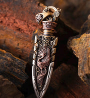 Handcrafted Brass Arrowhead Pendant Warring States-Inspired Warrior Talisman Necklace