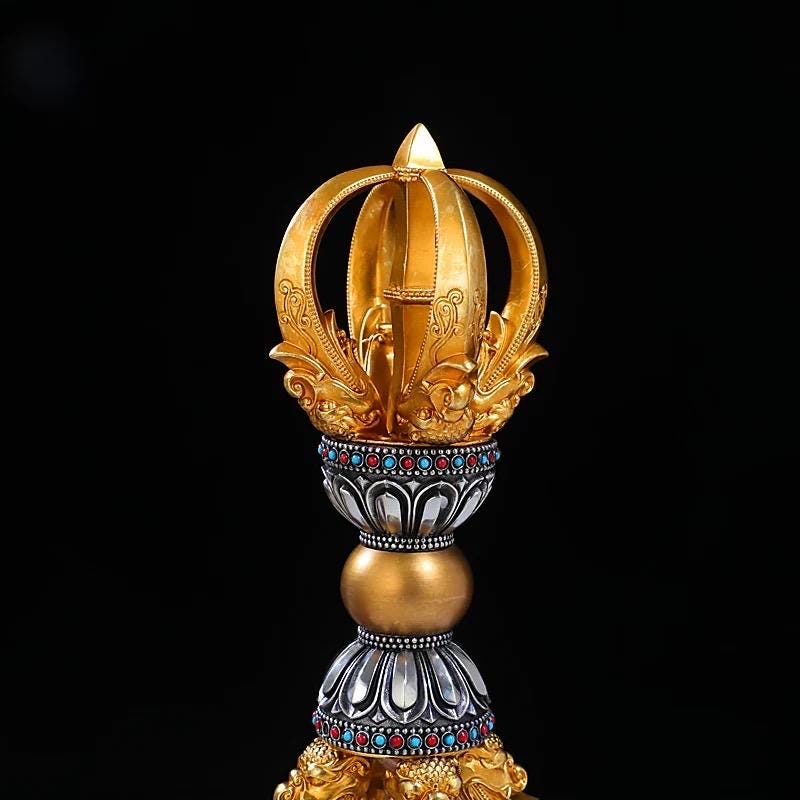 Handcrafted Vajra Nepalese Dorje Brass Handmade Tibetan Style gift Tibetan Sacred Buddhist Ritual