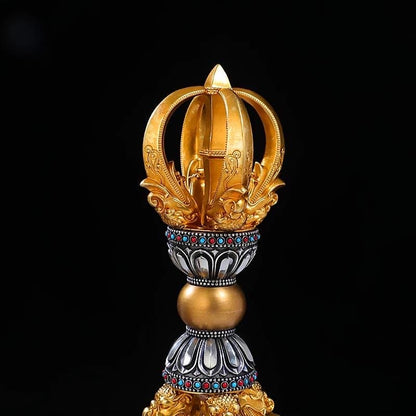 Handcrafted Vajra Nepalese Dorje Brass Handmade Tibetan Style gift Tibetan Sacred Buddhist Ritual
