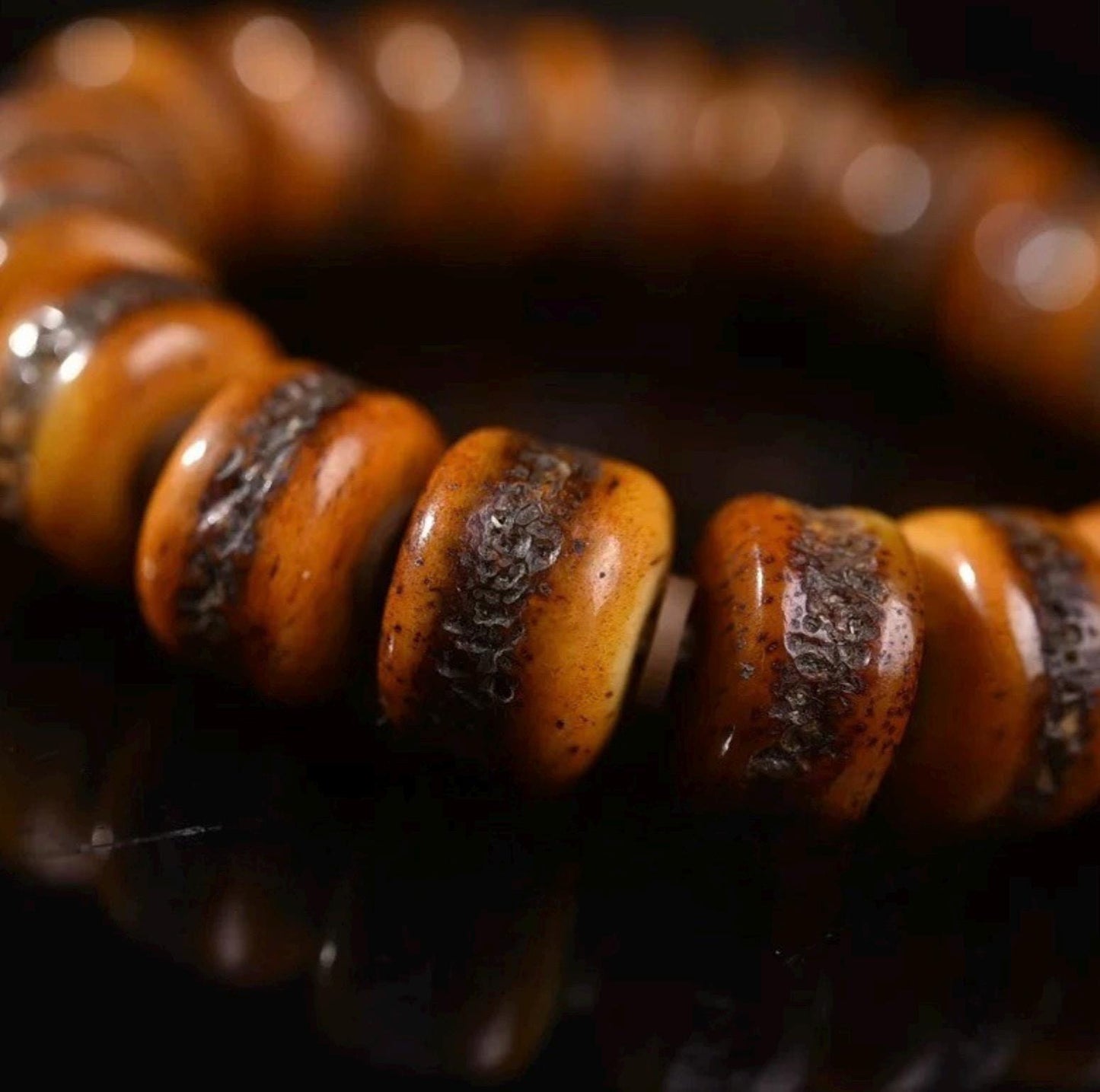 Vintage Tibetan Yak Bone Bracelet, Handcrafted Single-Strand Beads for Men & Women