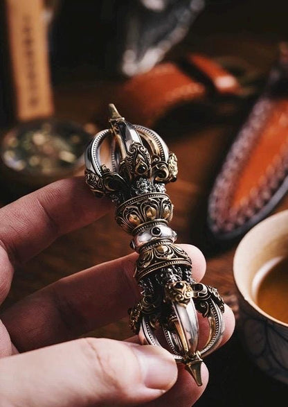 Handcrafted Vajra Nepalese Dorje Brass Handmade Tibetan Style gift Tibetan Sacred Buddhist Ritual