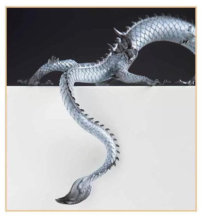 Brass Dragon Loong Statue, Tibetan Handcrafted Copper Good Fortune Protection Figurine, Office Home Decor Unique Gift Desk Decor