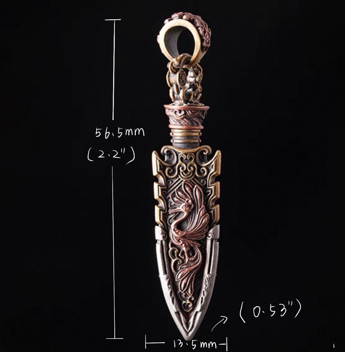Handcrafted Brass Arrowhead Pendant Warring States-Inspired Warrior Talisman Necklace