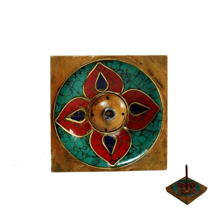 Handcrafted Nepalese Wooden Incense Holder | Column Stick Incense Burner for Home Meditation