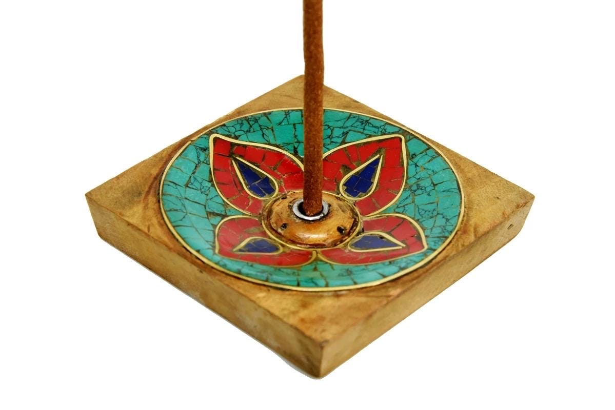 Handcrafted Nepalese Wooden Incense Holder | Column Stick Incense Burner for Home Meditation