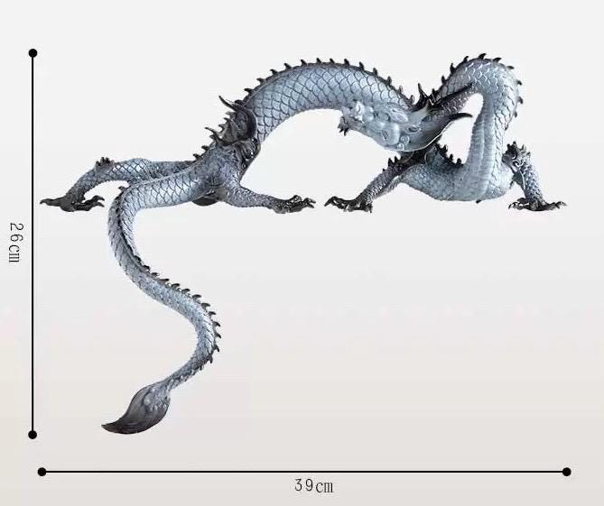 Messing-Drachenstatue für Feng Shui, 39 cm