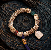 Handcrafted Tibetan Yak Bone Bracelet, Vintage Style Wrist Mala