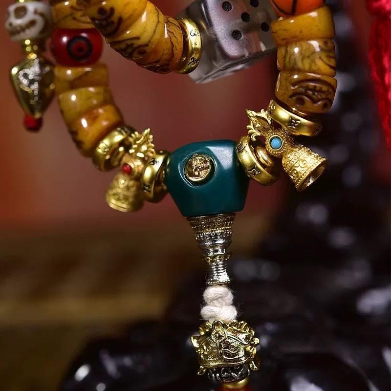 Handcrafted Tibetan Yak Bone Mala Bracelet, 108 Beads Buddhist Prayer Beads for Meditation, Yoga, and Spiritual Healing, Tibetan Jewelry