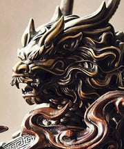 Kirin-Statue aus Kupfer mit Bronzefinish