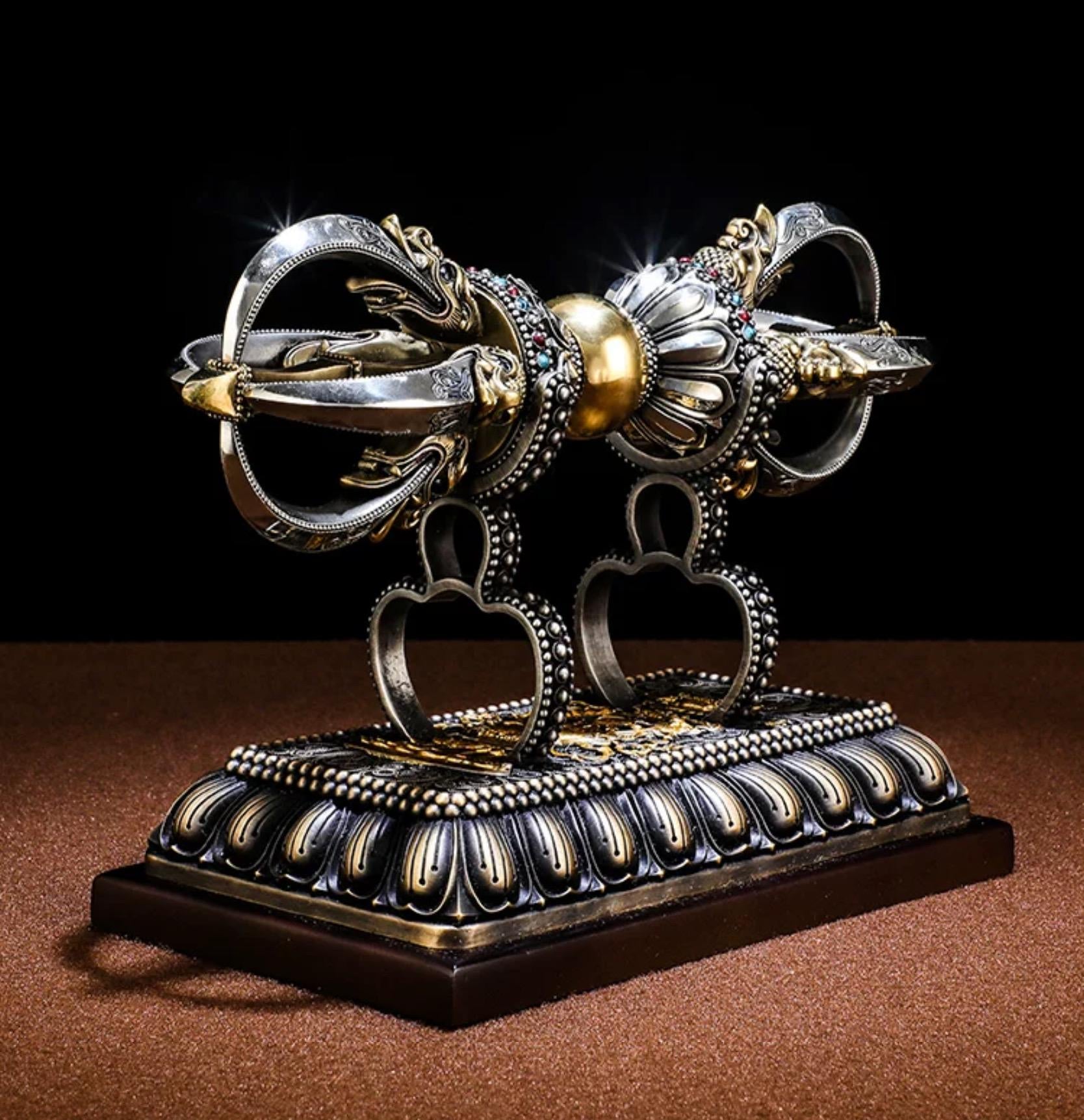 Handcrafted Vajra Nepalese Dorje Brass Handmade Tibetan Style gift Tibetan Sacred Buddhist Ritual