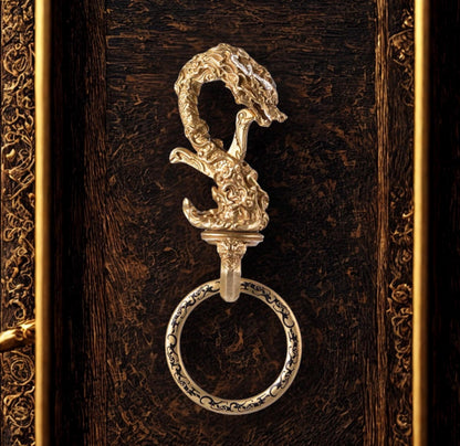 Dragon Loong Keychain Tibetan Handcrafted Copper Good Fortune Protection Figurine key ring Home Decor Unique Gift