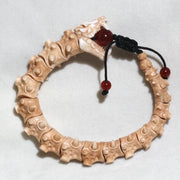 Hand-Carved Antler Zodiac Snake Bracelet, Zodiac Year of the Snake Jewelry for Men