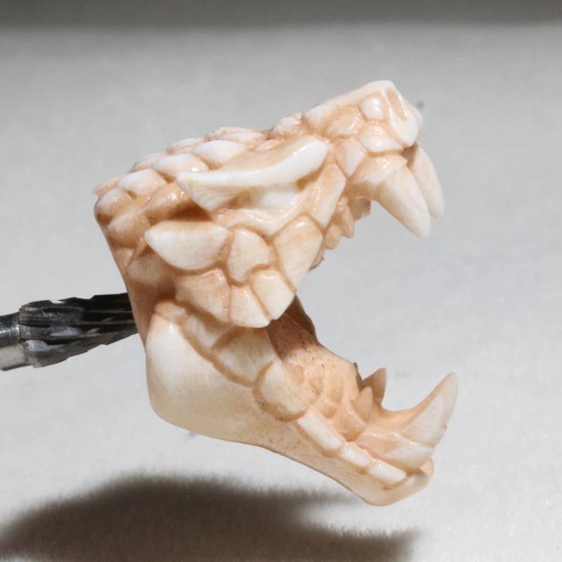 Hand-Carved Antler Zodiac Snake Bracelet, Zodiac Year of the Snake Jewelry for Men