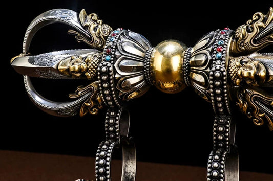 Handcrafted Vajra Nepalese Dorje Brass Handmade Tibetan Style gift Tibetan Sacred Buddhist Ritual