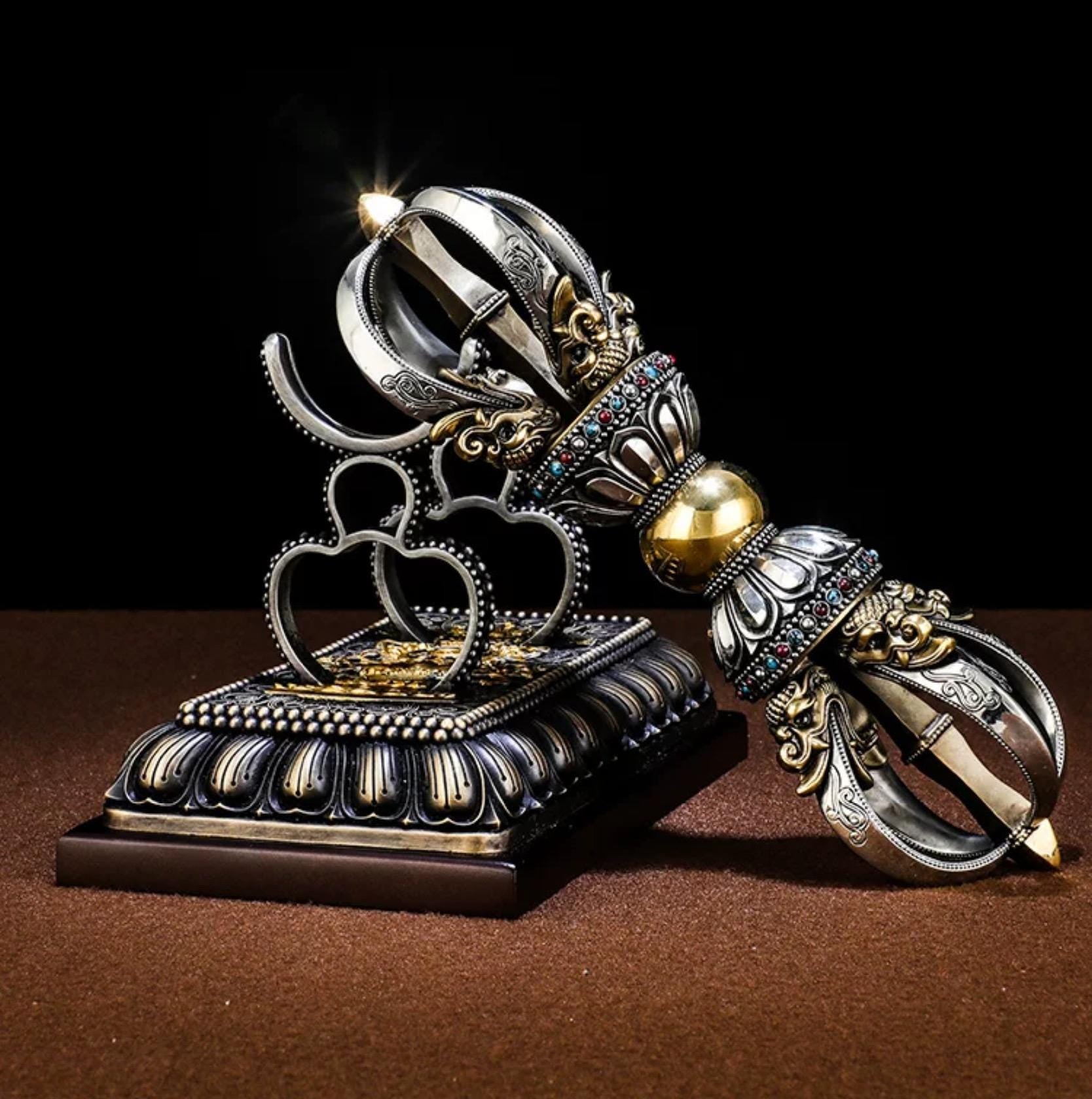 Handcrafted Vajra Nepalese Dorje Brass Handmade Tibetan Style gift Tibetan Sacred Buddhist Ritual
